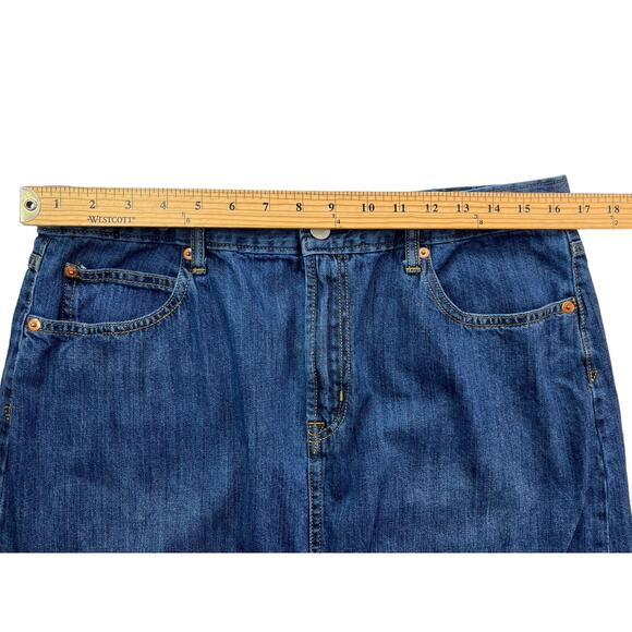 Gap Denim Women's Size 32 Maxi Long Raw Hem Dark Wash Skirt - Picture 8 of 16